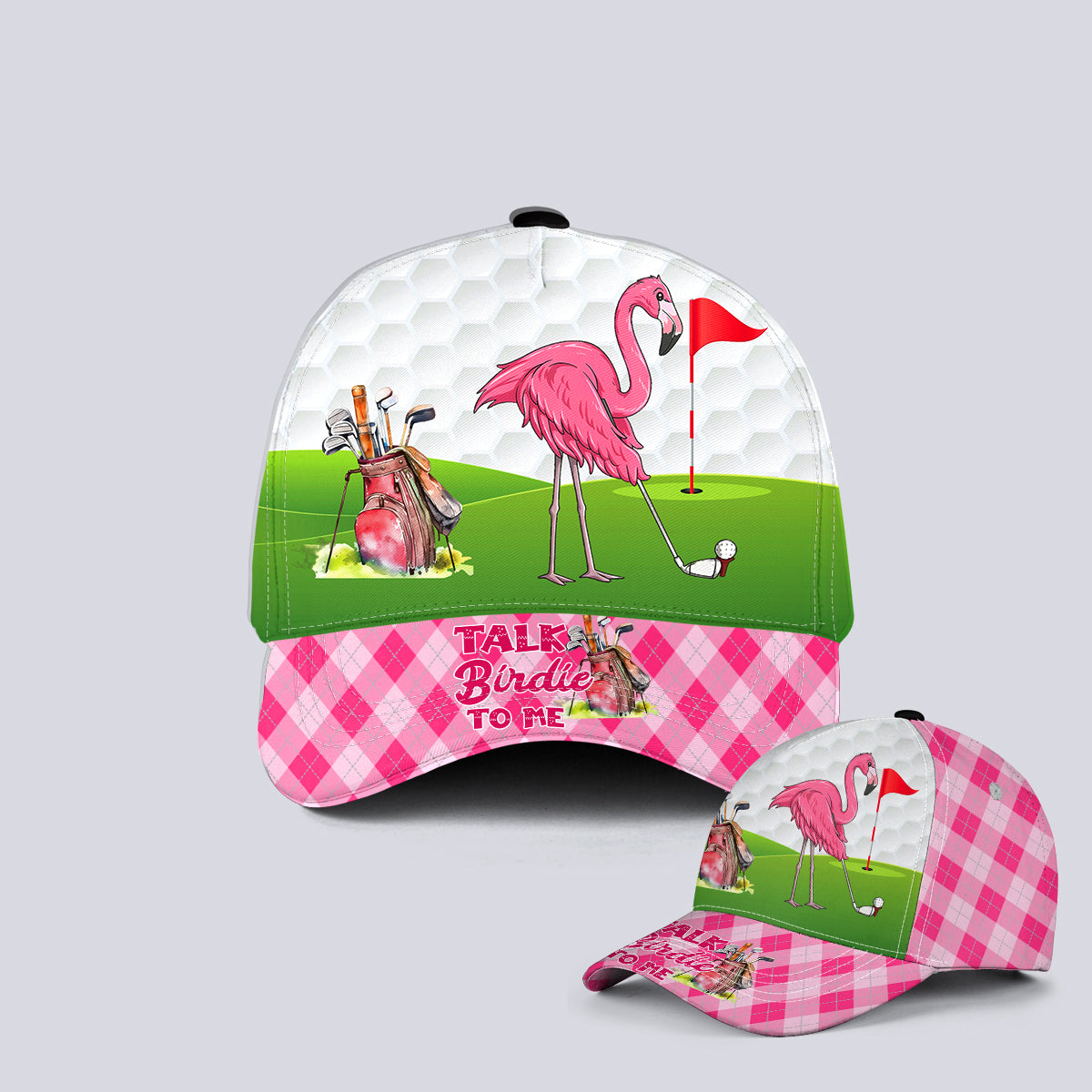 Talk Birdie To Me Flamingo Golf Baseball Cap