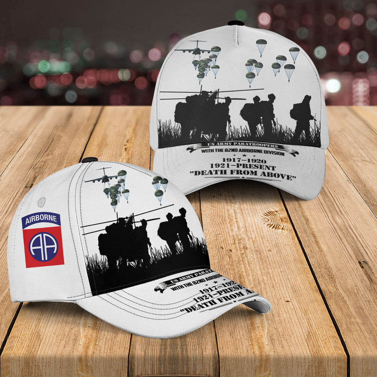 US Army Paratroopers With The 82nd Airborne Division Parachute Baseball Cap