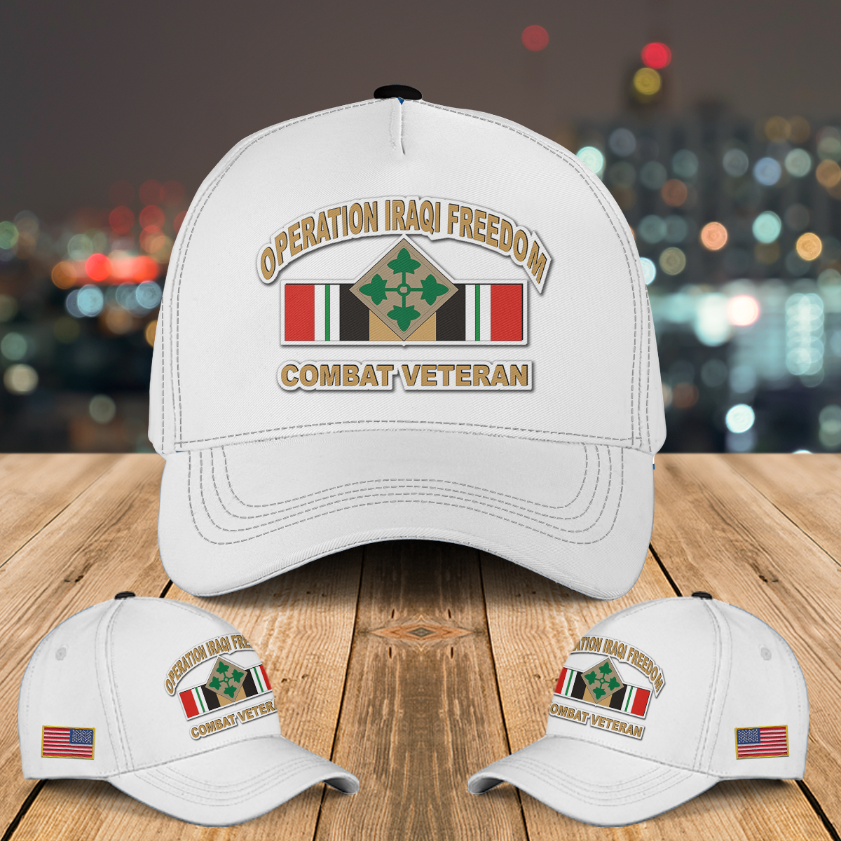 US Army 4th infantry Division Iraq Combat Veteran Baseball Cap