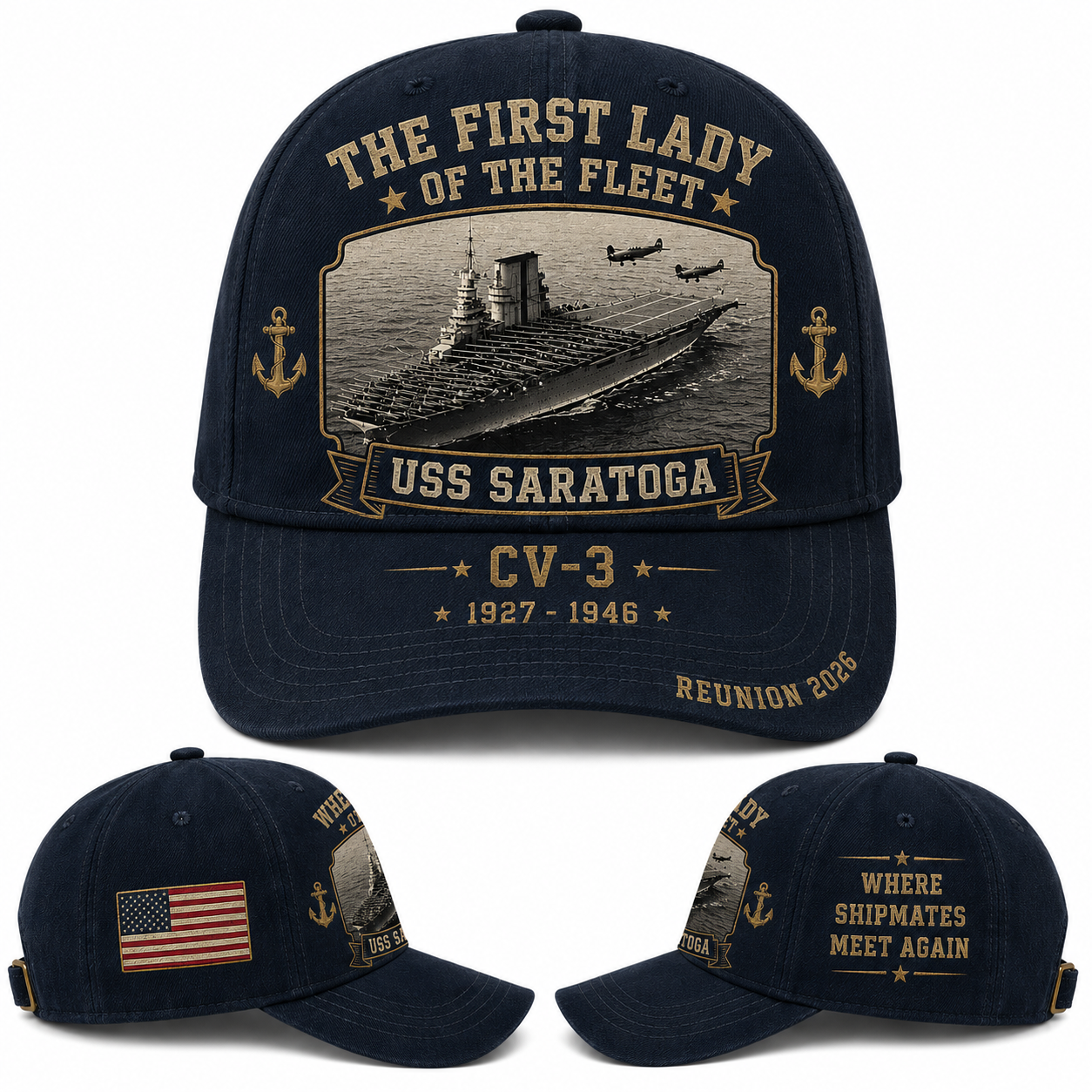 USS Saratoga CV-3 The First Lady Of The Fleet Baseball Cap Reunion 2026