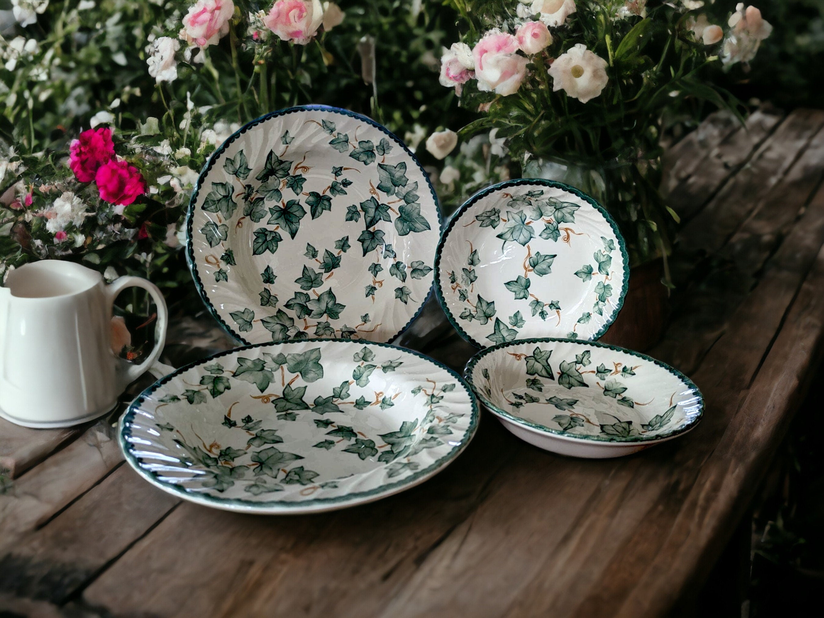 Vintage Bhs Country Vine Dinnerware: Green Ivy China