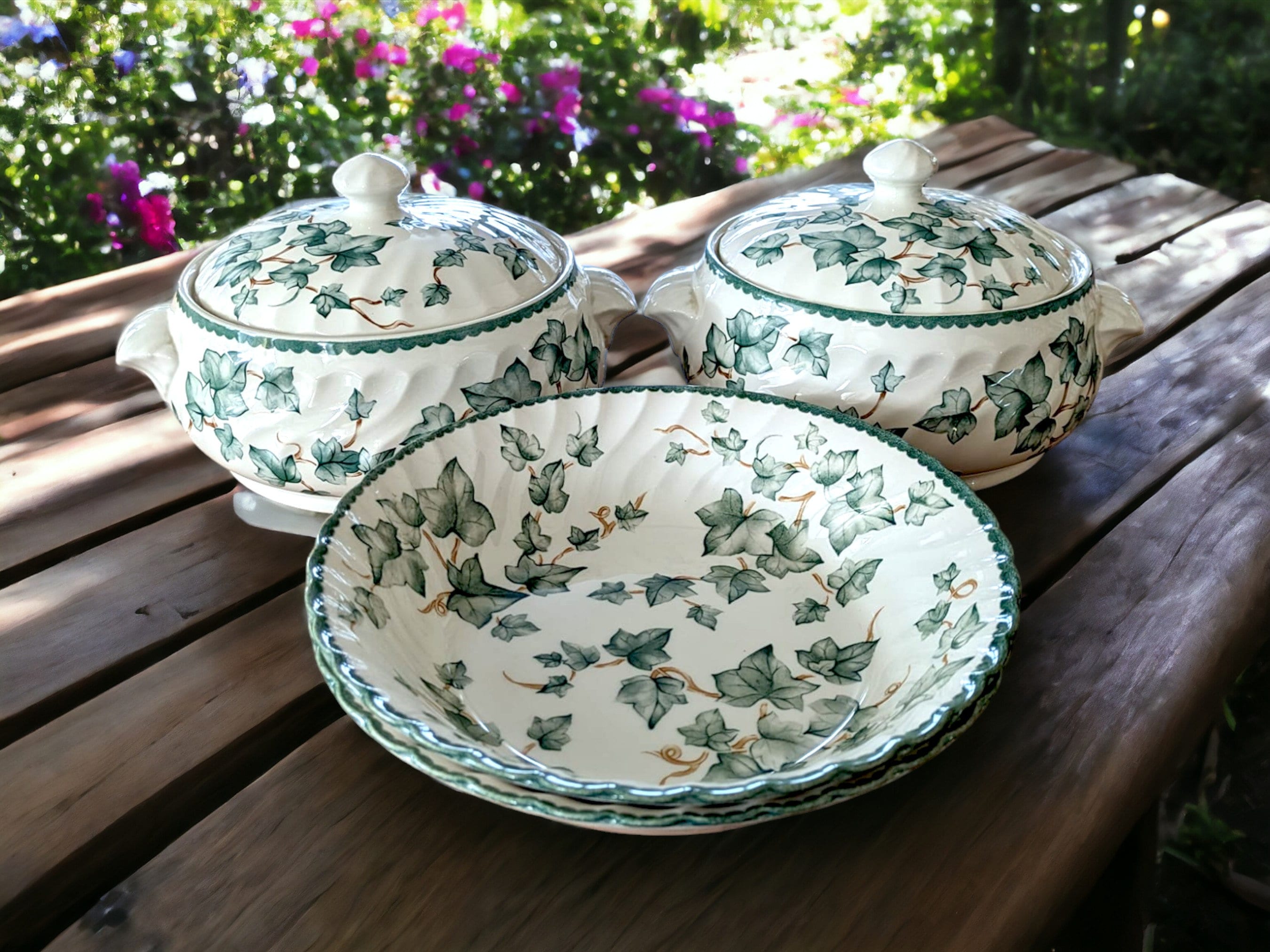 Vintage Bhs Country Vine Dinnerware: Green Ivy China