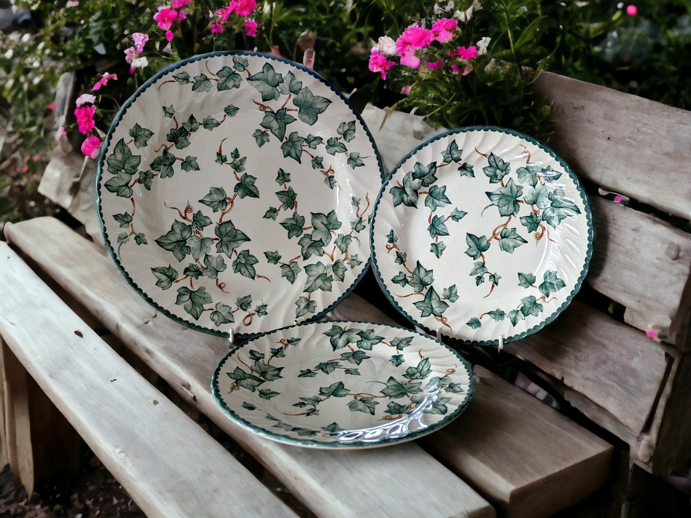 Vintage Bhs Country Vine Dinnerware: Green Ivy China
