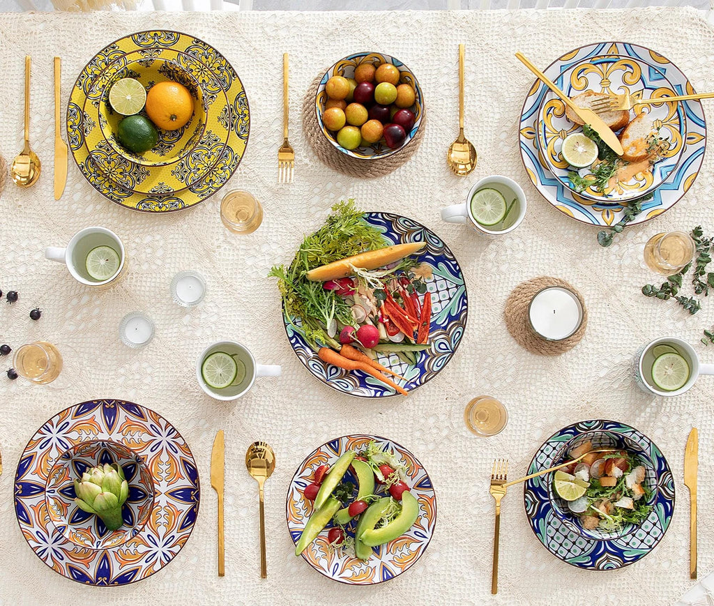 Porcelain dinnerware set – 16/32/48 pieces including plates, bowls and cups