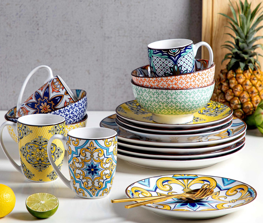 Porcelain dinnerware set – 16/32/48 pieces including plates, bowls and cups