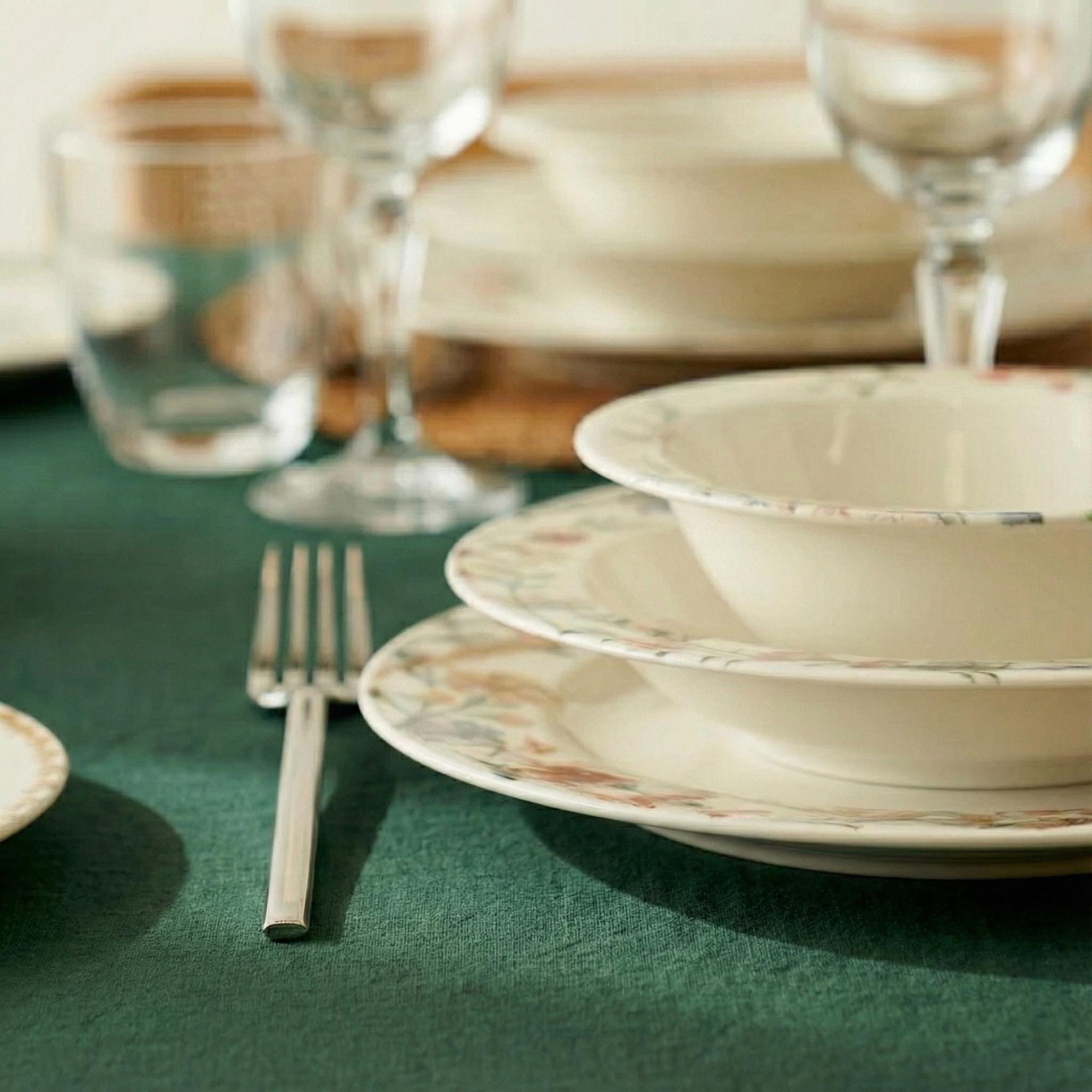 Vintage Porcelain Dinnerware Set – Multi Color Floral China, Microwave & Dishwasher Safe