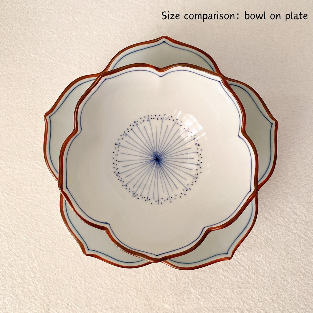 Hand Painted Hasami Ware Bellflower Plate & Bowl | Koringama | Japanese Porcelain Tableware | Handmade In Japan