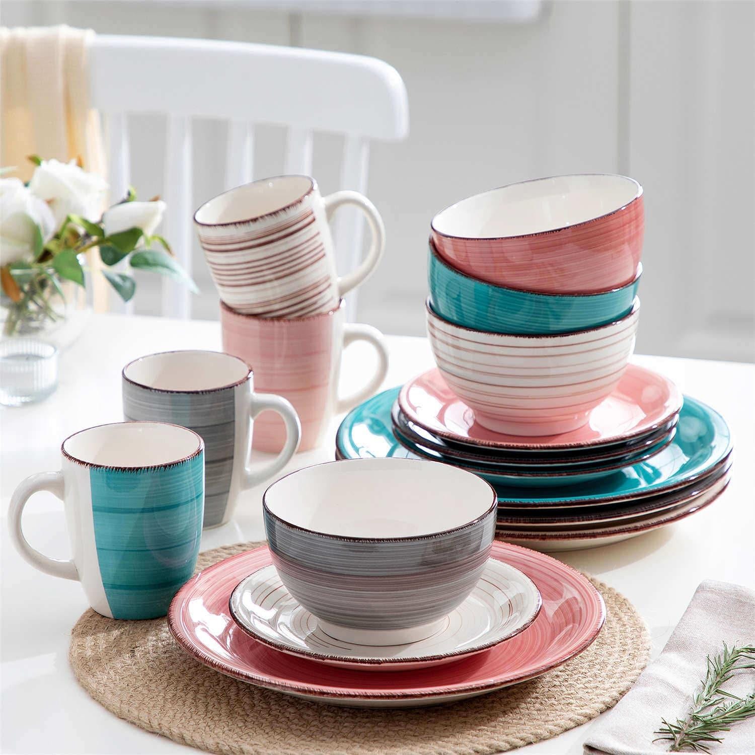 Assorted Porcelain Dinnerware Set – 16/32/48 Pc Vintage Plates, Bowls & Mugs
