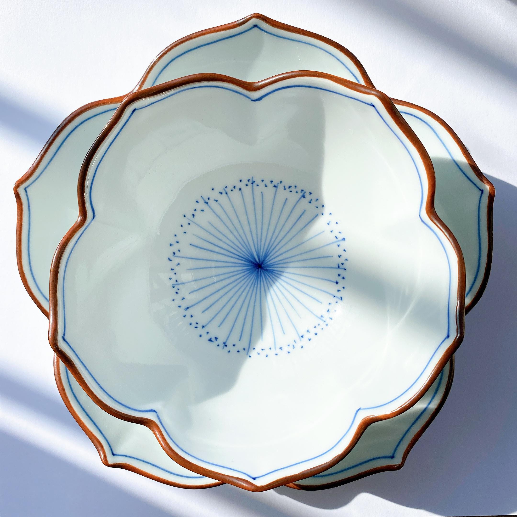 Hand Painted Hasami Ware Bellflower Plate & Bowl | Koringama | Japanese Porcelain Tableware | Handmade In Japan