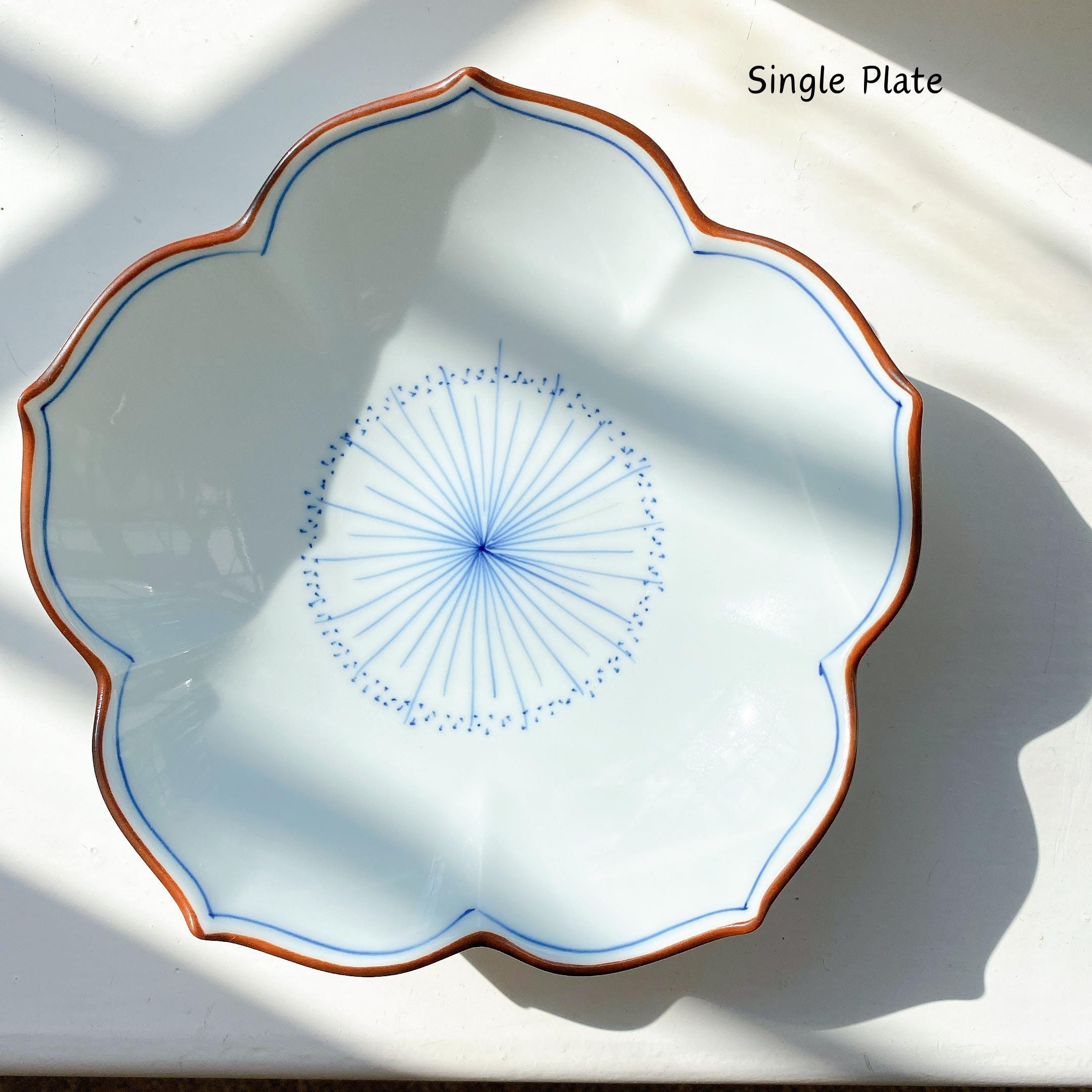 Hand Painted Hasami Ware Bellflower Plate & Bowl | Koringama | Japanese Porcelain Tableware | Handmade In Japan