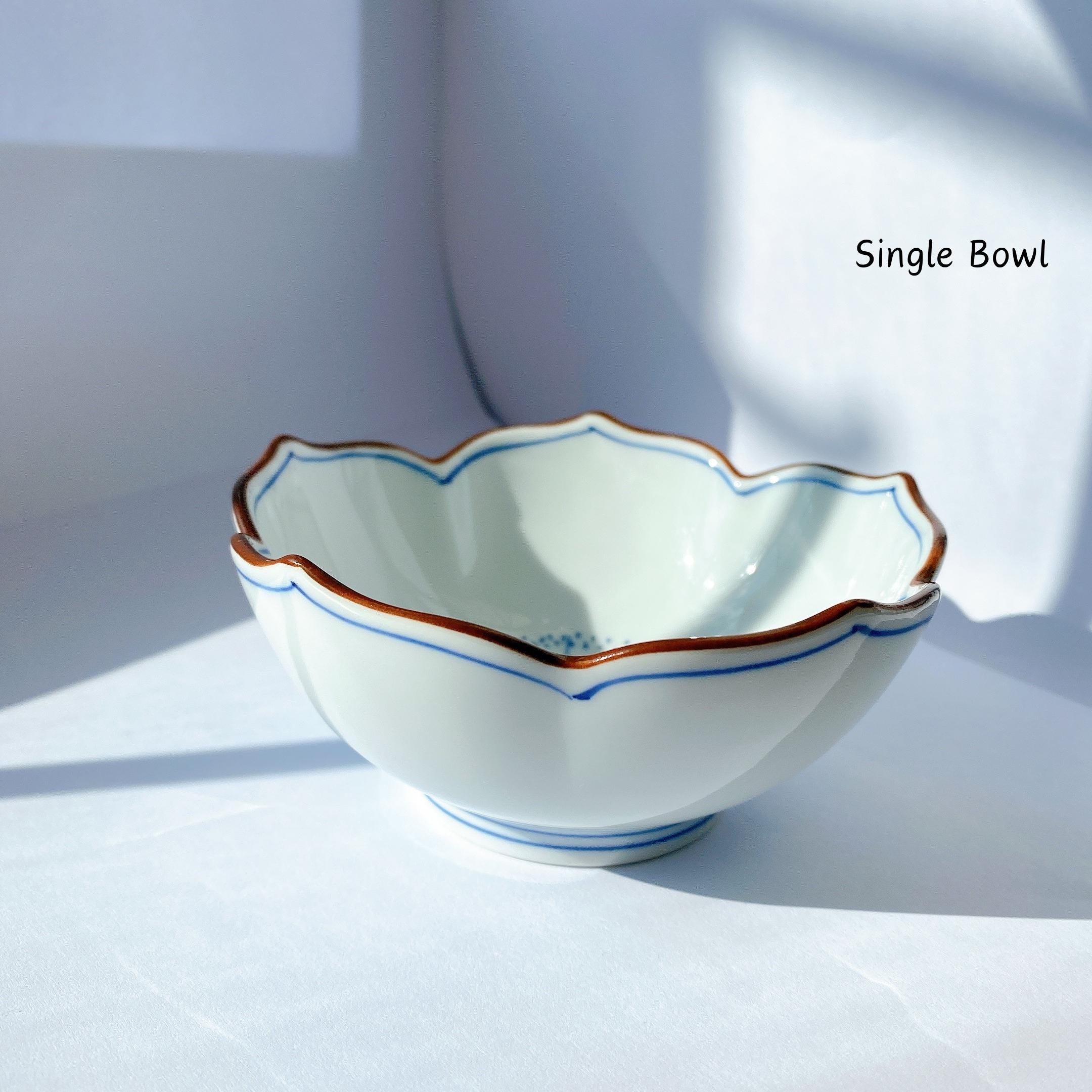 Hand Painted Hasami Ware Bellflower Plate & Bowl | Koringama | Japanese Porcelain Tableware | Handmade In Japan