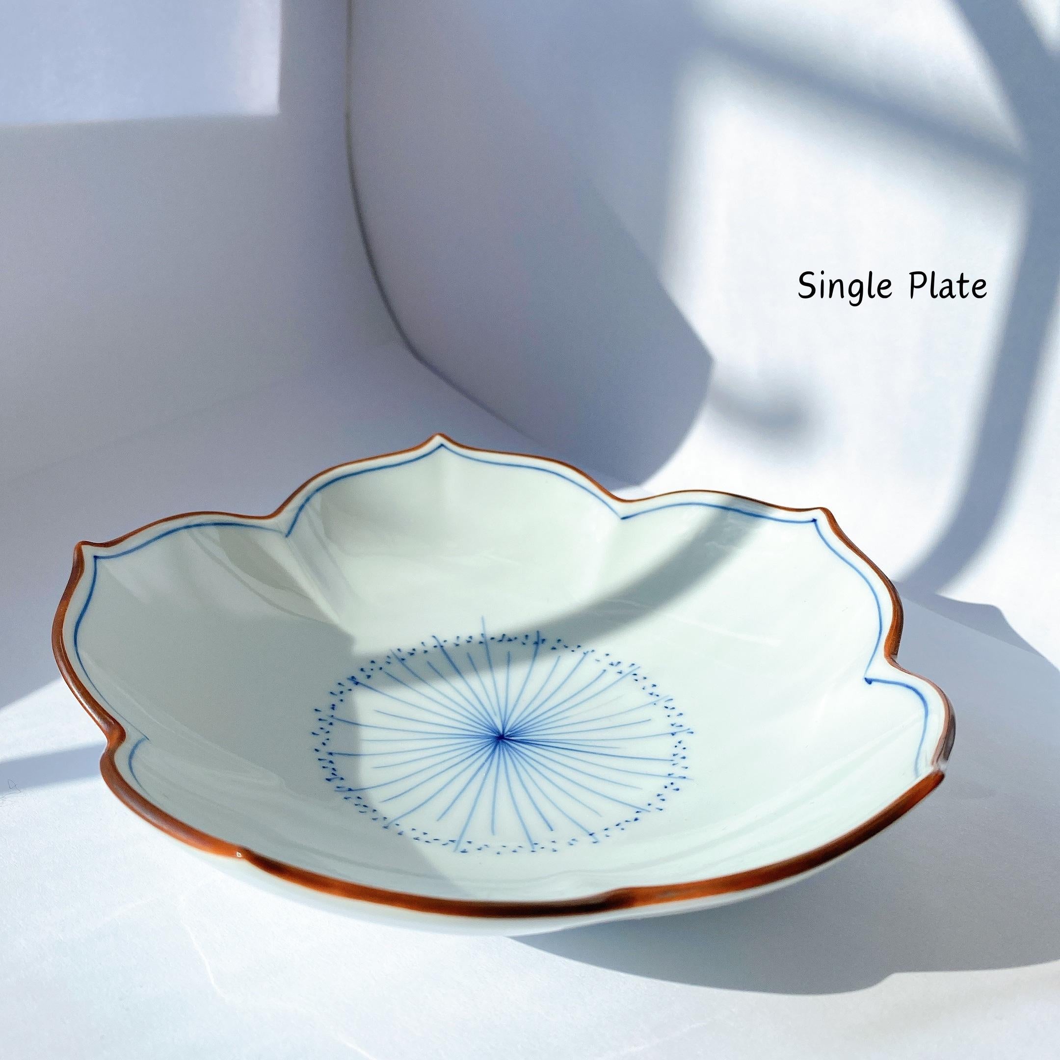 Hand Painted Hasami Ware Bellflower Plate & Bowl | Koringama | Japanese Porcelain Tableware | Handmade In Japan