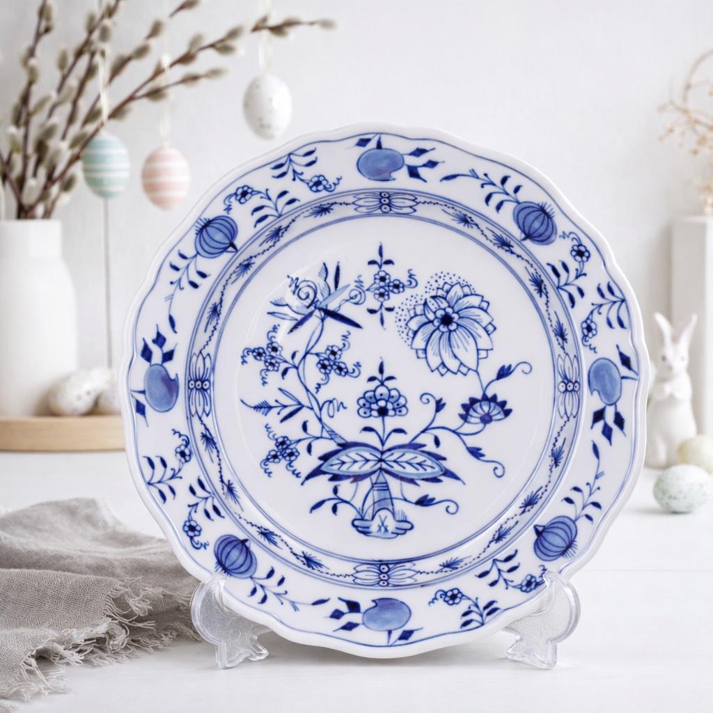 Rare Meissen Blue Onion Dinner Plate – 25 Cm, 1950s, Vintage German Porcelain