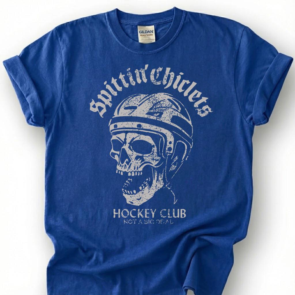 Hockey Skull Helmet Shirt, Vintage Hockey Club T-Shirt, Ice Hockey Skeleton Tee, Retro Distressed Hockey Gift, Losing Teeth Hockey
