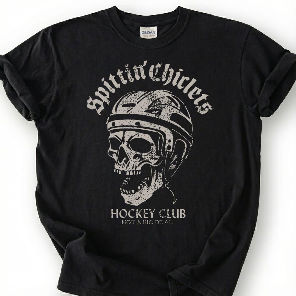 Hockey Skull Helmet Shirt, Vintage Hockey Club T-Shirt, Ice Hockey Skeleton Tee, Retro Distressed Hockey Gift, Losing Teeth Hockey