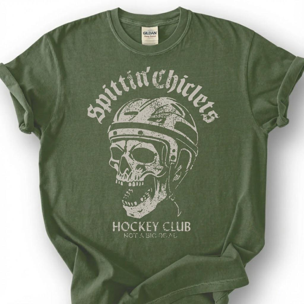 Hockey Skull Helmet Shirt, Vintage Hockey Club T-Shirt, Ice Hockey Skeleton Tee, Retro Distressed Hockey Gift, Losing Teeth Hockey