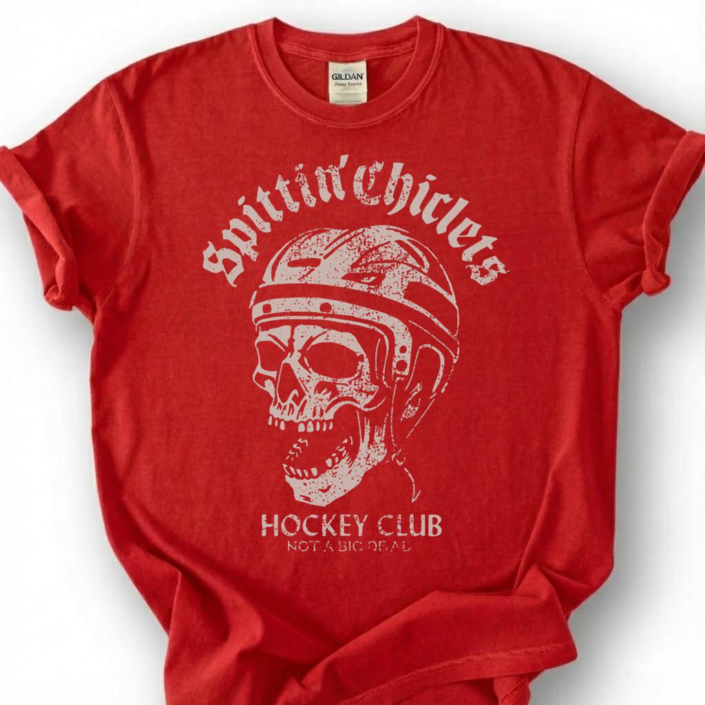 Hockey Skull Helmet Shirt, Vintage Hockey Club T-Shirt, Ice Hockey Skeleton Tee, Retro Distressed Hockey Gift, Losing Teeth Hockey