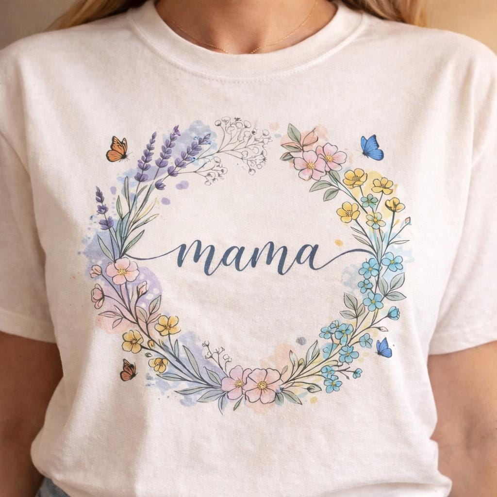 Mama Floral Shirt, Mom Life T Shirt, Cute Mom Gift, Mothers Day Shirt, Vintage Flower Mama Tee, Soft Aesthetic Mom Shirt