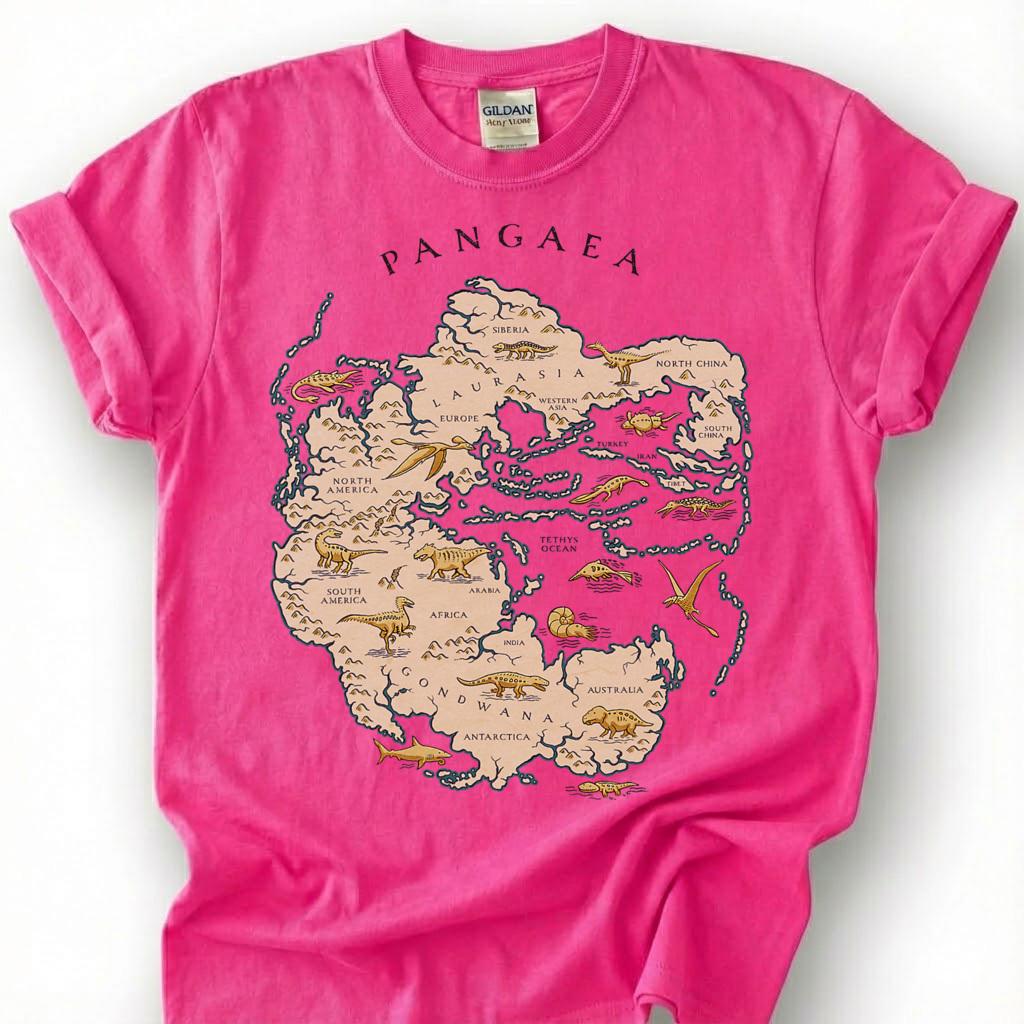 Pangaea Supercontinent Map Shirt, Dinosaur Fossil Ancient Earth Tee, Geology Paleontology T-Shirt, Prehistoric World Science Lover Gift