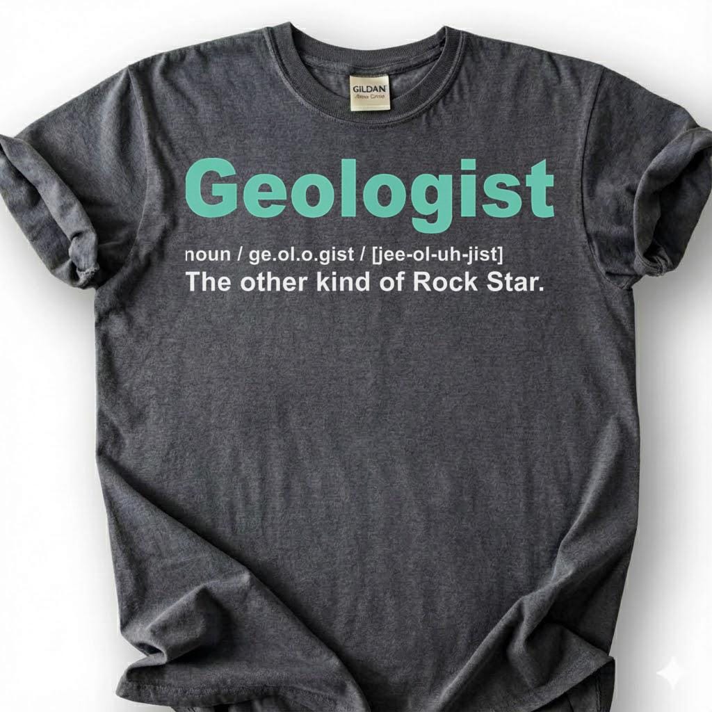 Geologist The Other Kind Of Rock Star Shirt, Geology Definition Humor Tee, Earth Science Pun T-Shirt, Rockhound Mineral Collector Gift