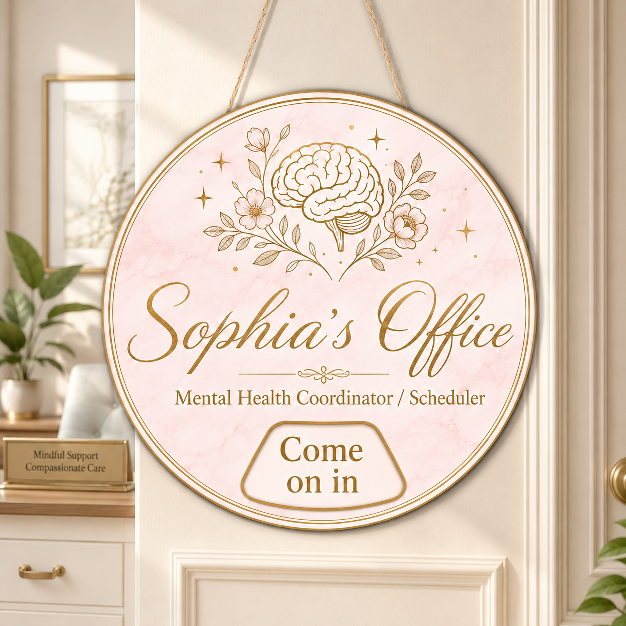 Personalized Rotating Office Door Sign – Custom Name & Status Segments – view 2