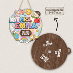 Personalized Spinning Classroom Door Sign – Custom Name & Status Messages – view 3