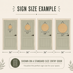 Size chart showing nine available sign sizes from 6x6 to 22x22 inches